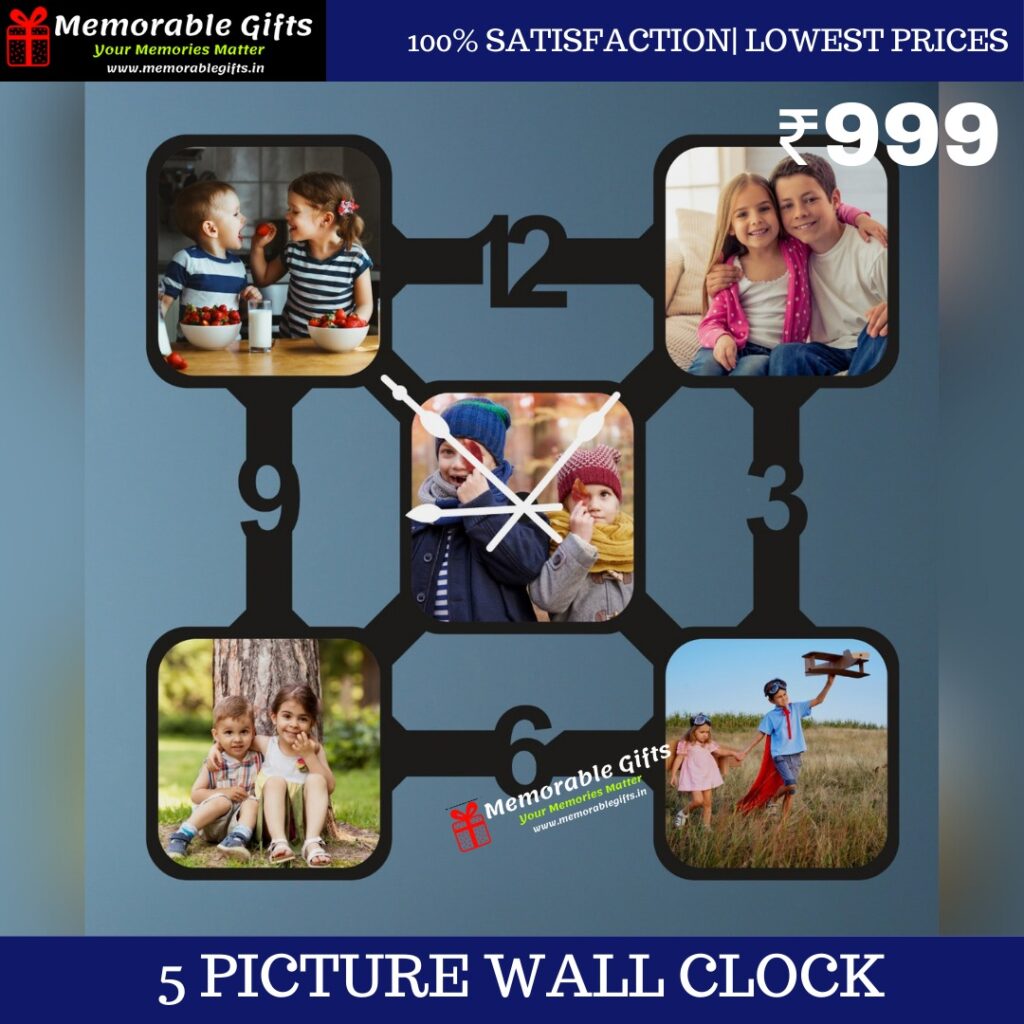 5 Picture Wall Clock