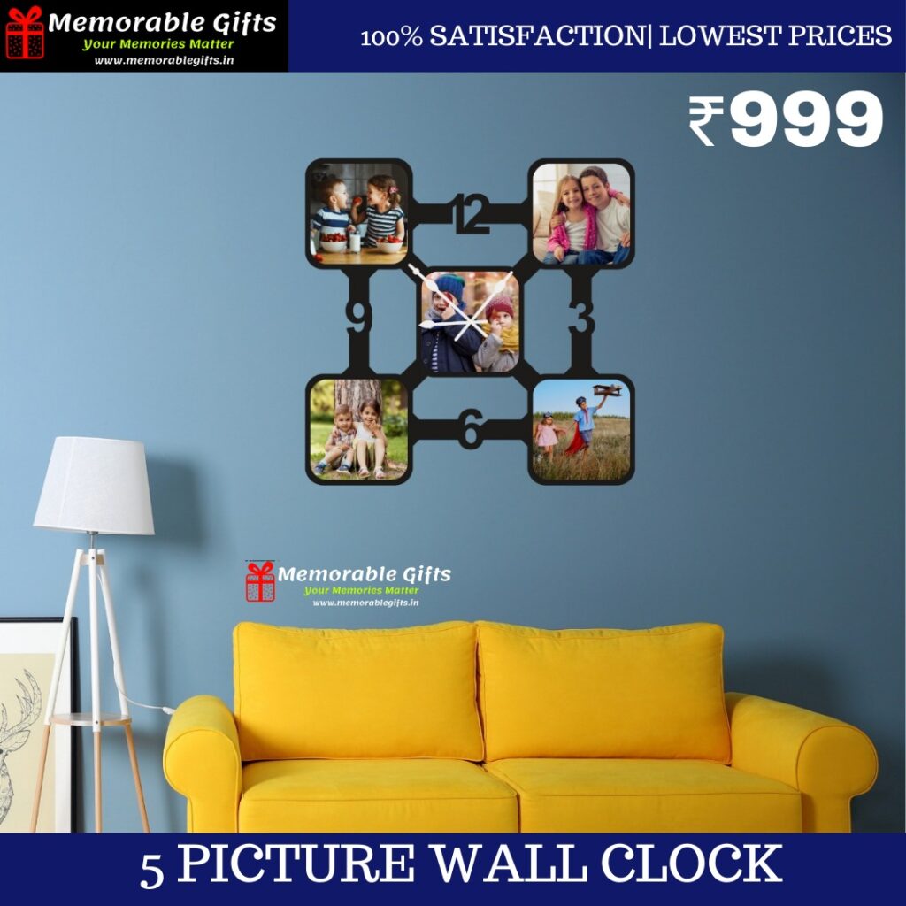 5 Picture Wall Clock