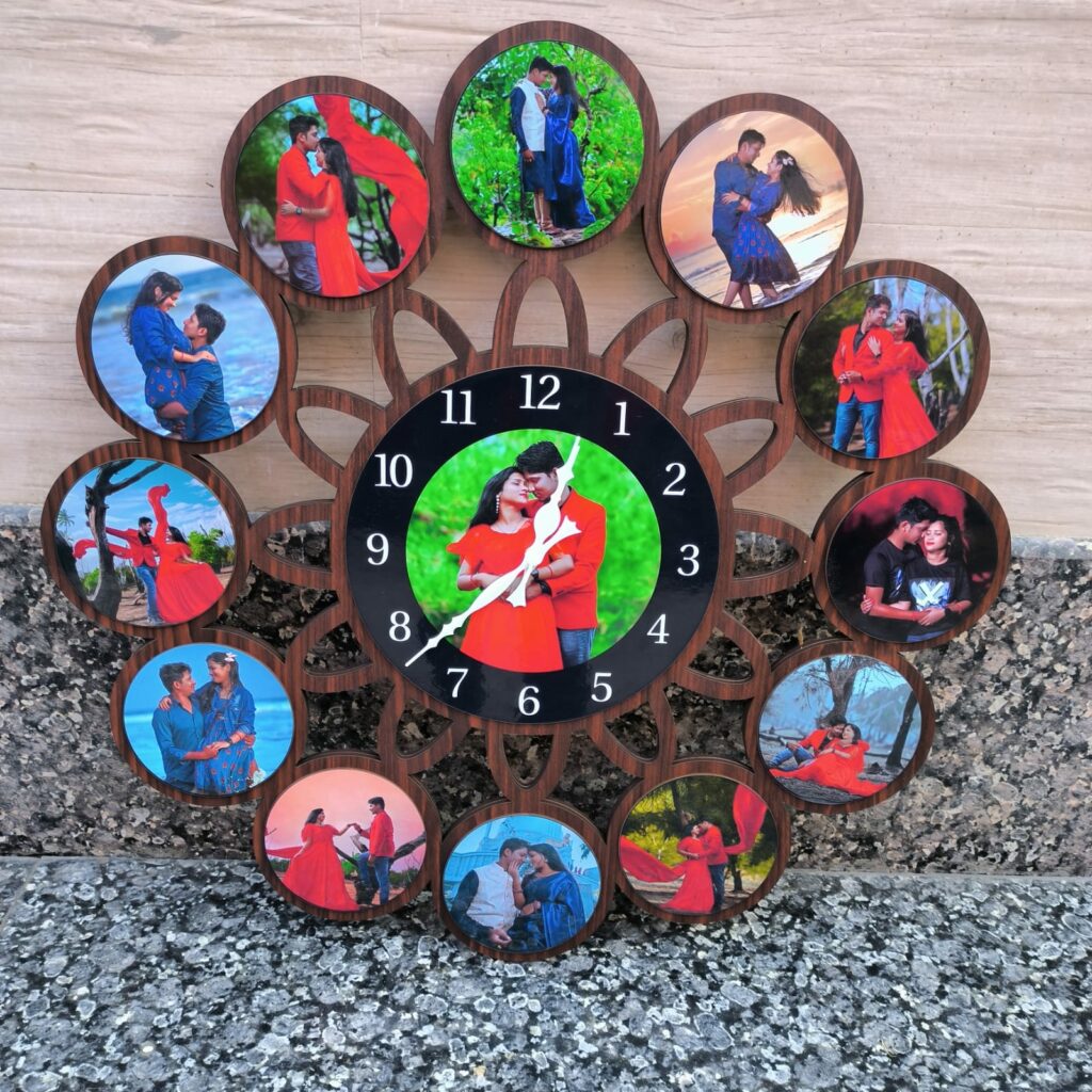Giftiliya Circular Wall Clock with 13 Pictures