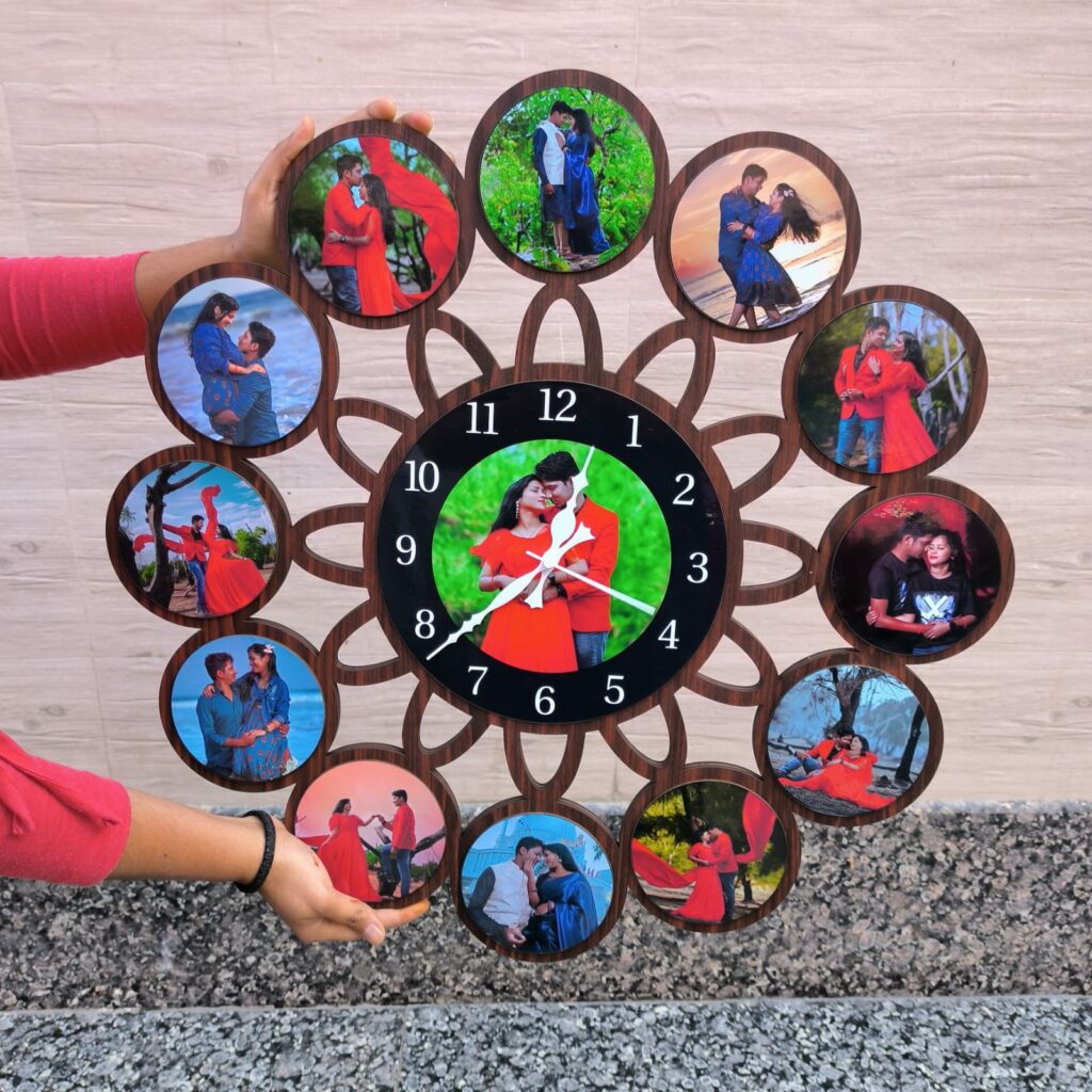 Giftiliya Circular Wall Clock with 13 Pictures