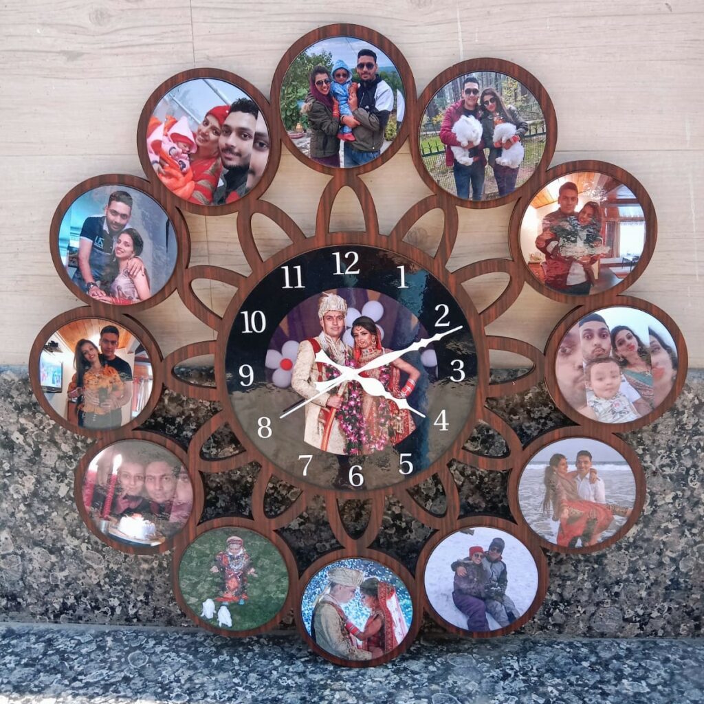 Giftiliya Circular Wall Clock with 13 Pictures