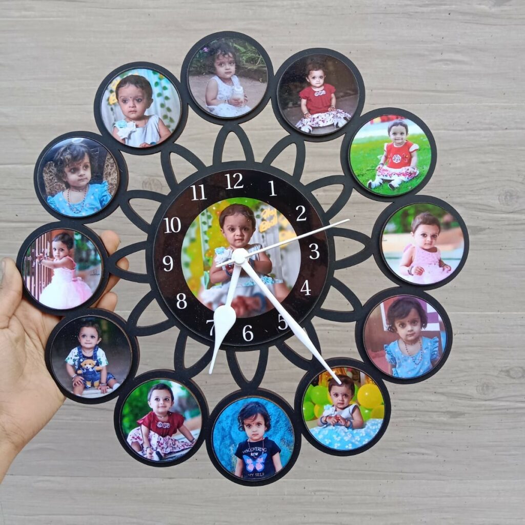 Giftiliya Circular Wall Clock with 13 Pictures