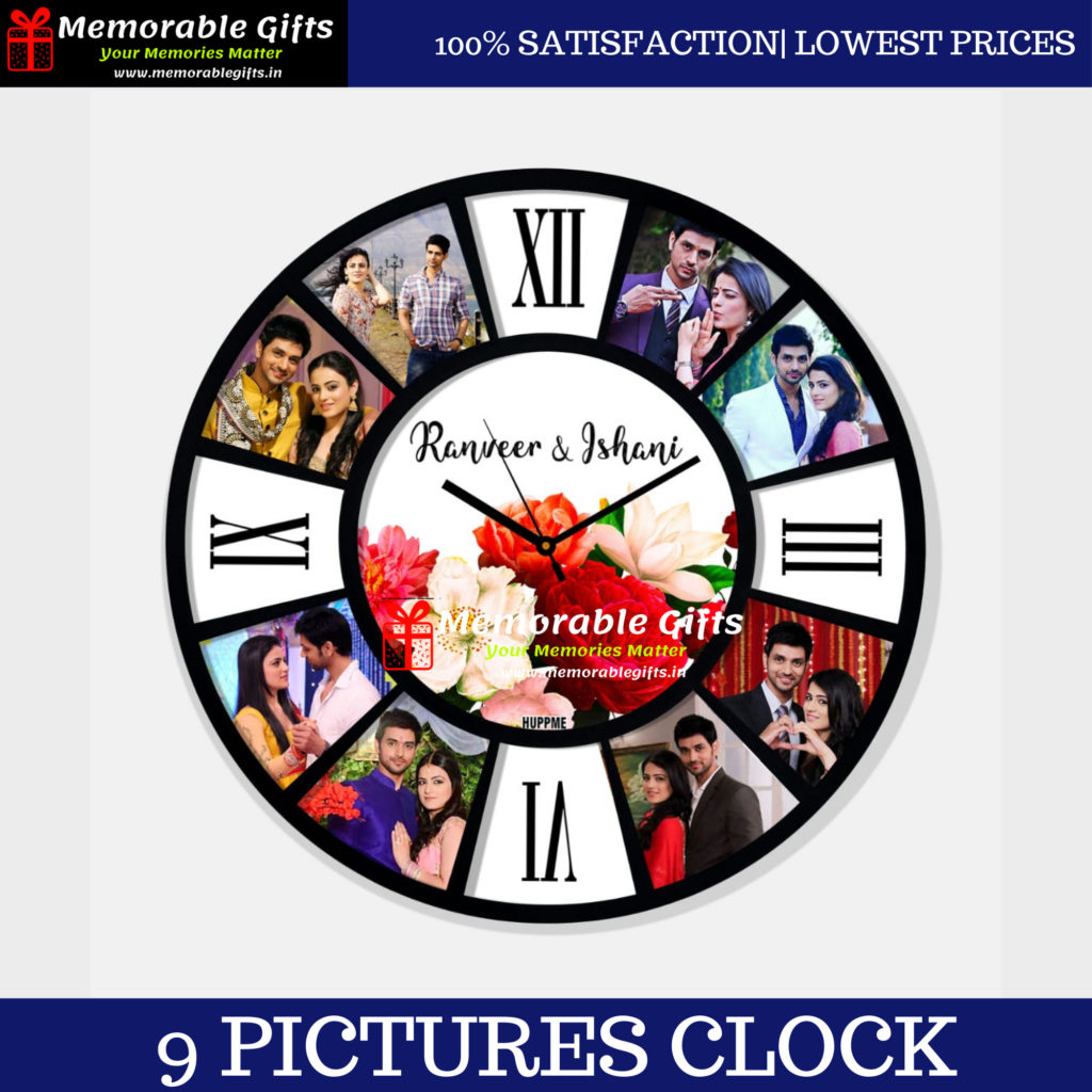 9 PICTURES CLOCK