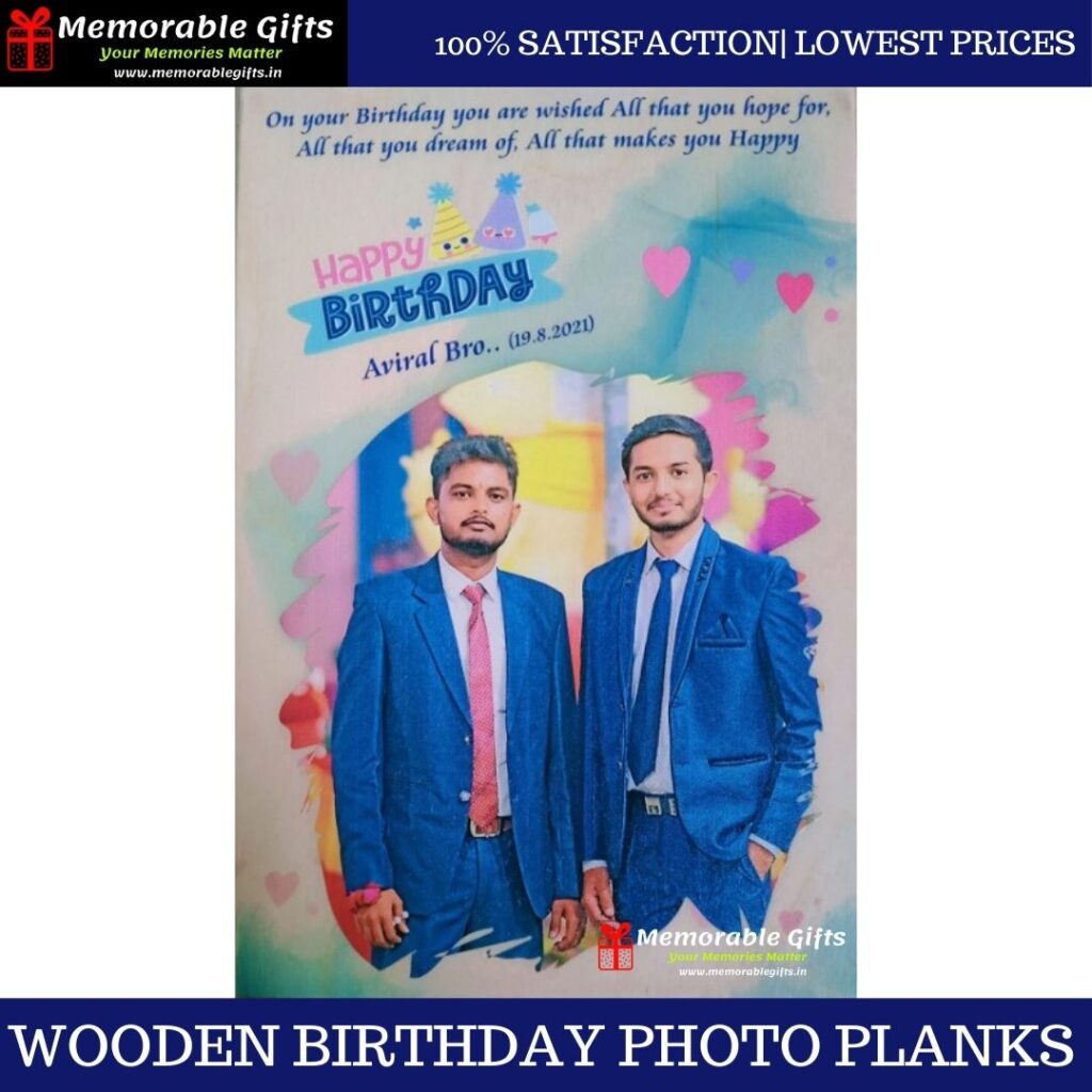 Wooden Birthday Photo Portrait Planks