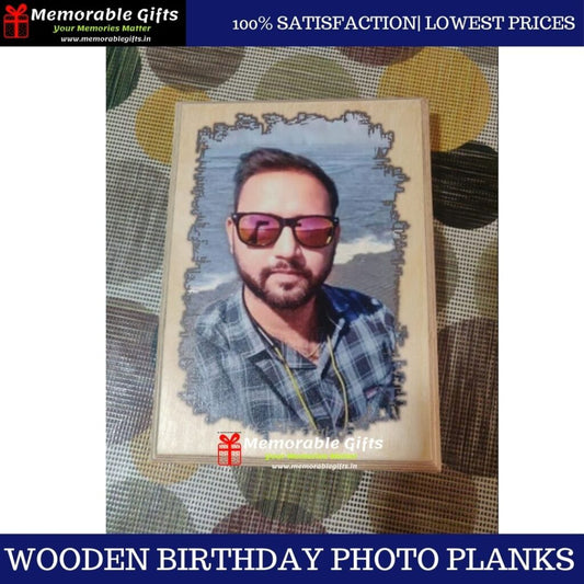 Wooden Birthday Photo Portrait Planks