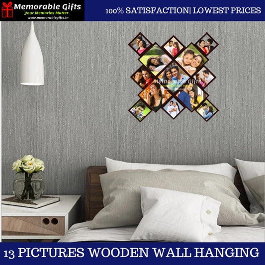 13 PICTURES WOODEN WALL HANGING