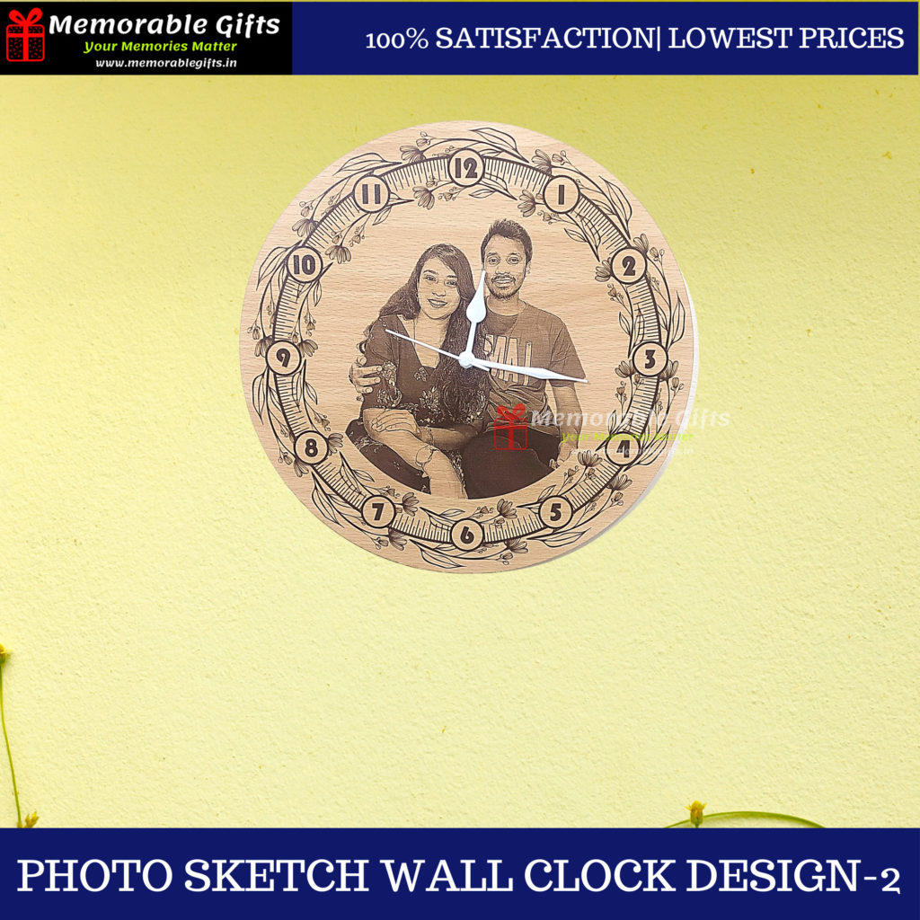 Photo Sketch Wall Clock Design-2
