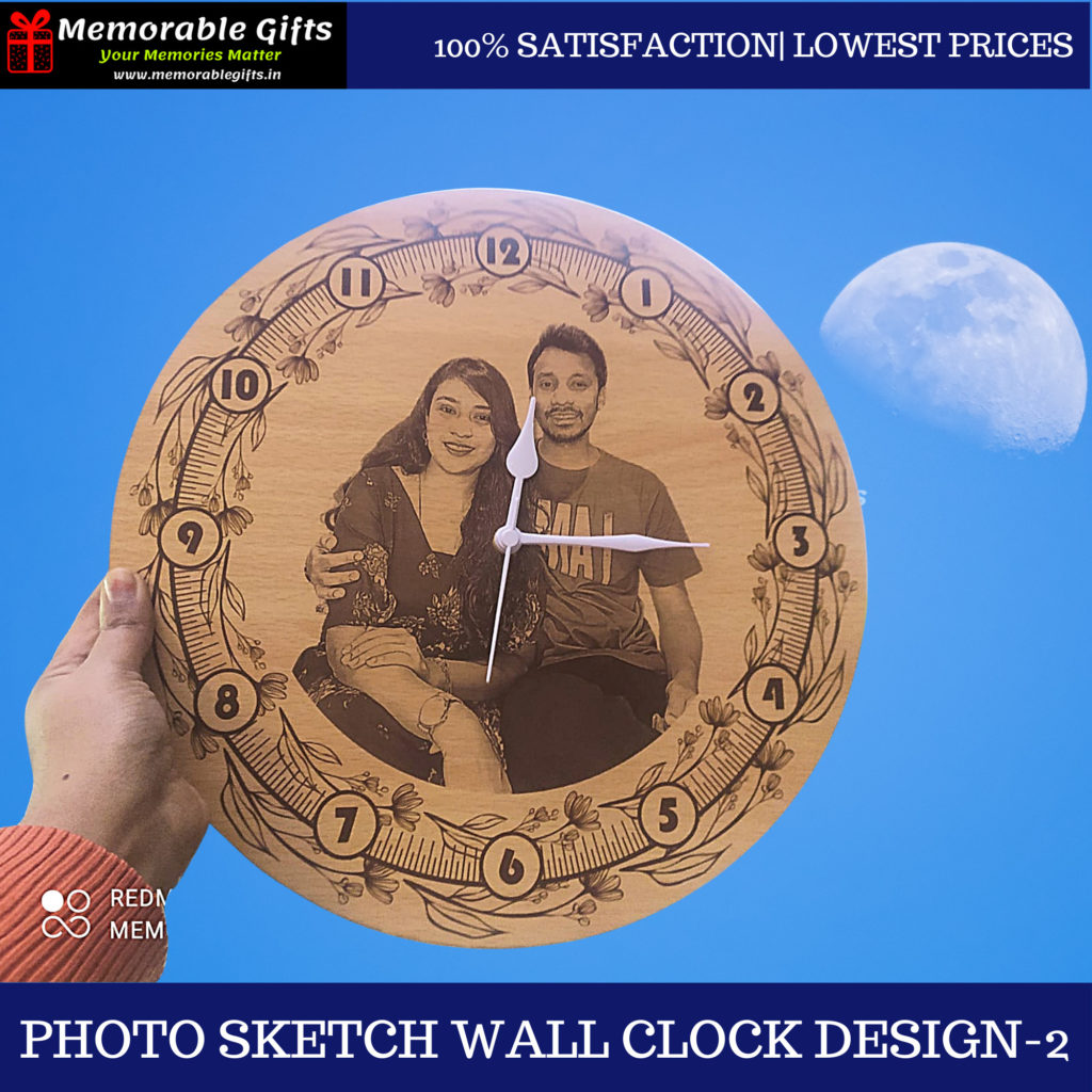 Photo Sketch Wall Clock Design-2