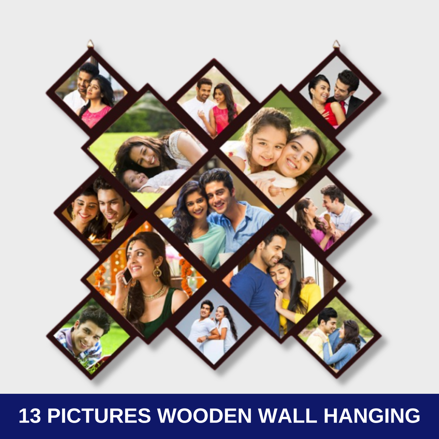 13 PICTURES WOODEN WALL HANGING