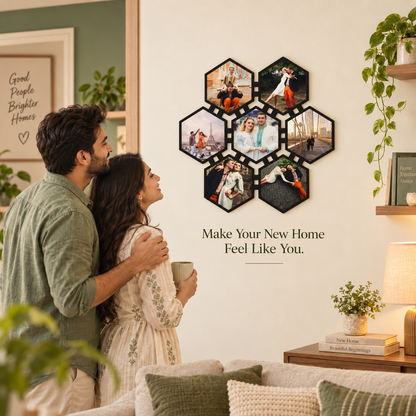 Hexagonal Collage Wall Frame 14x14 inches