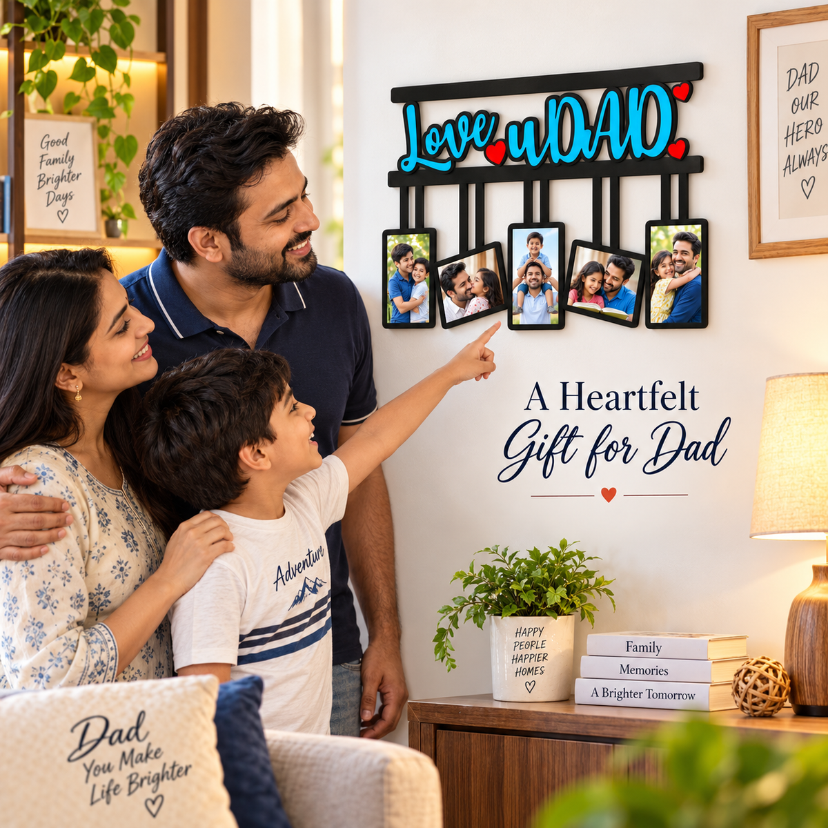 Lovely Dad Wall Hanging With 5 Pictures