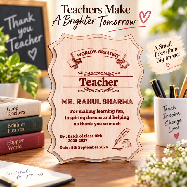 Giftiliya Teacher Wooden Portrait