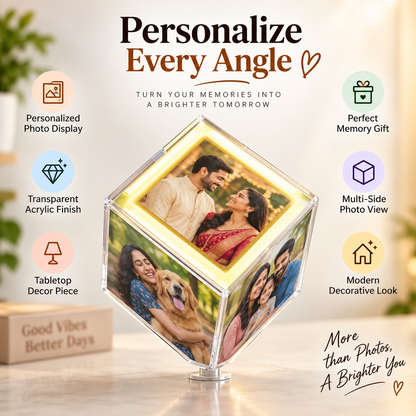 Personalised Rotating Cube With Led