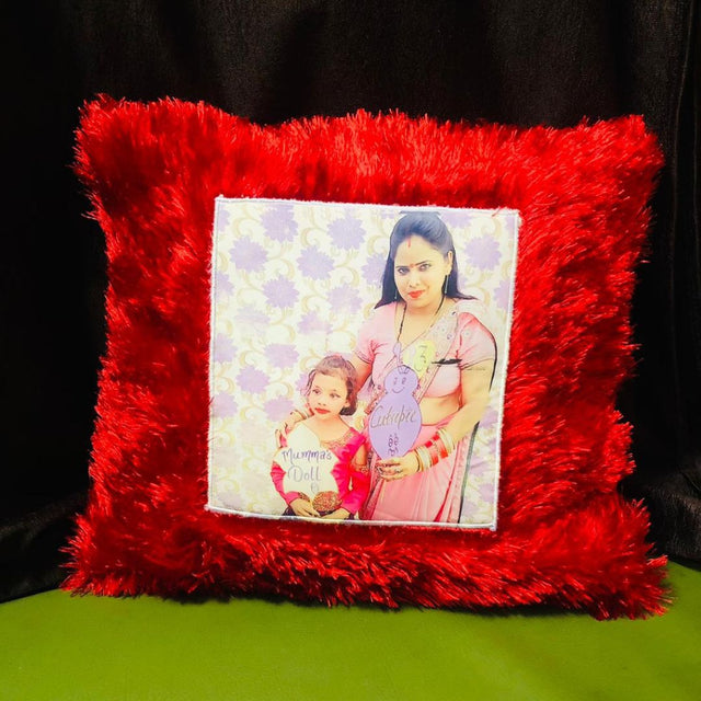 RED Fur Cushion