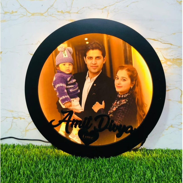 Circular LED Name Plate with Photo