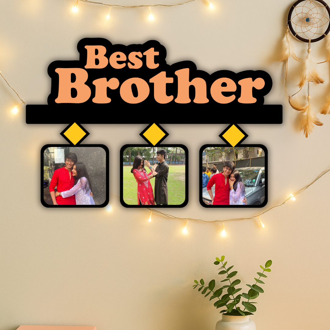 Brother Frame with Rectangular Pictures Rakhi