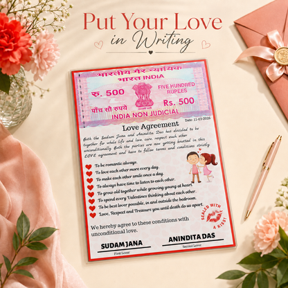 Giftiliya Love Agreement Laminated