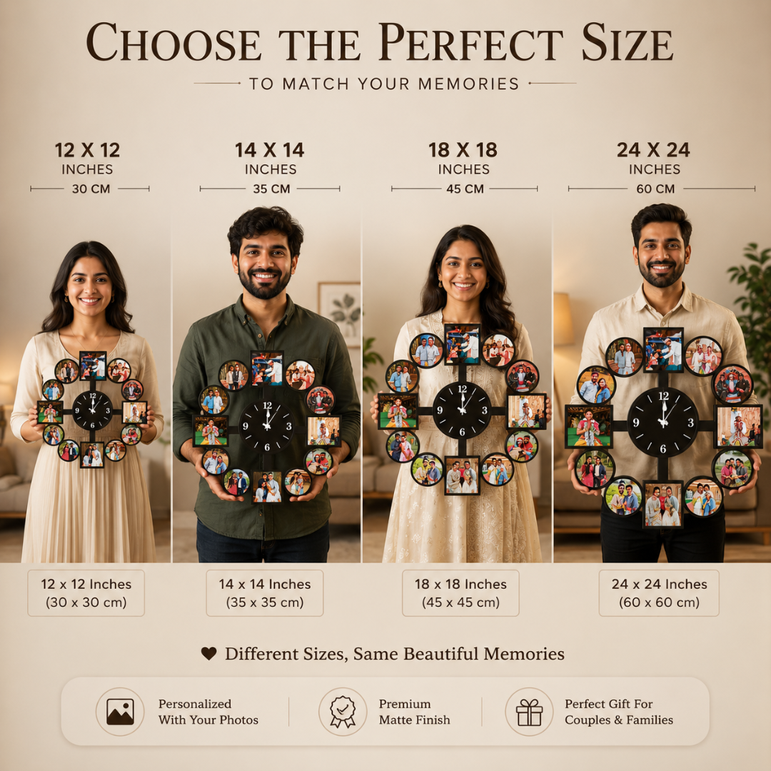 12 Pictures Wall Clock