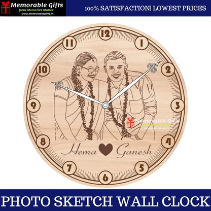Photo Sketch Wall Clock