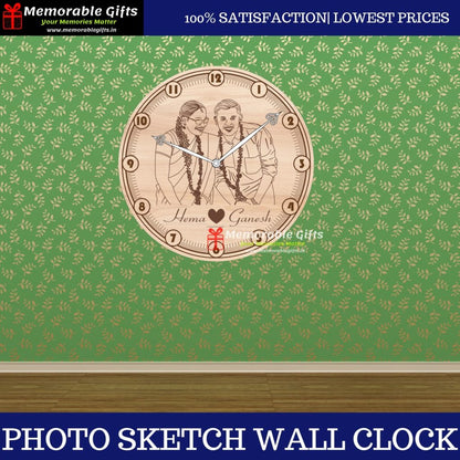 Photo Sketch Wall Clock