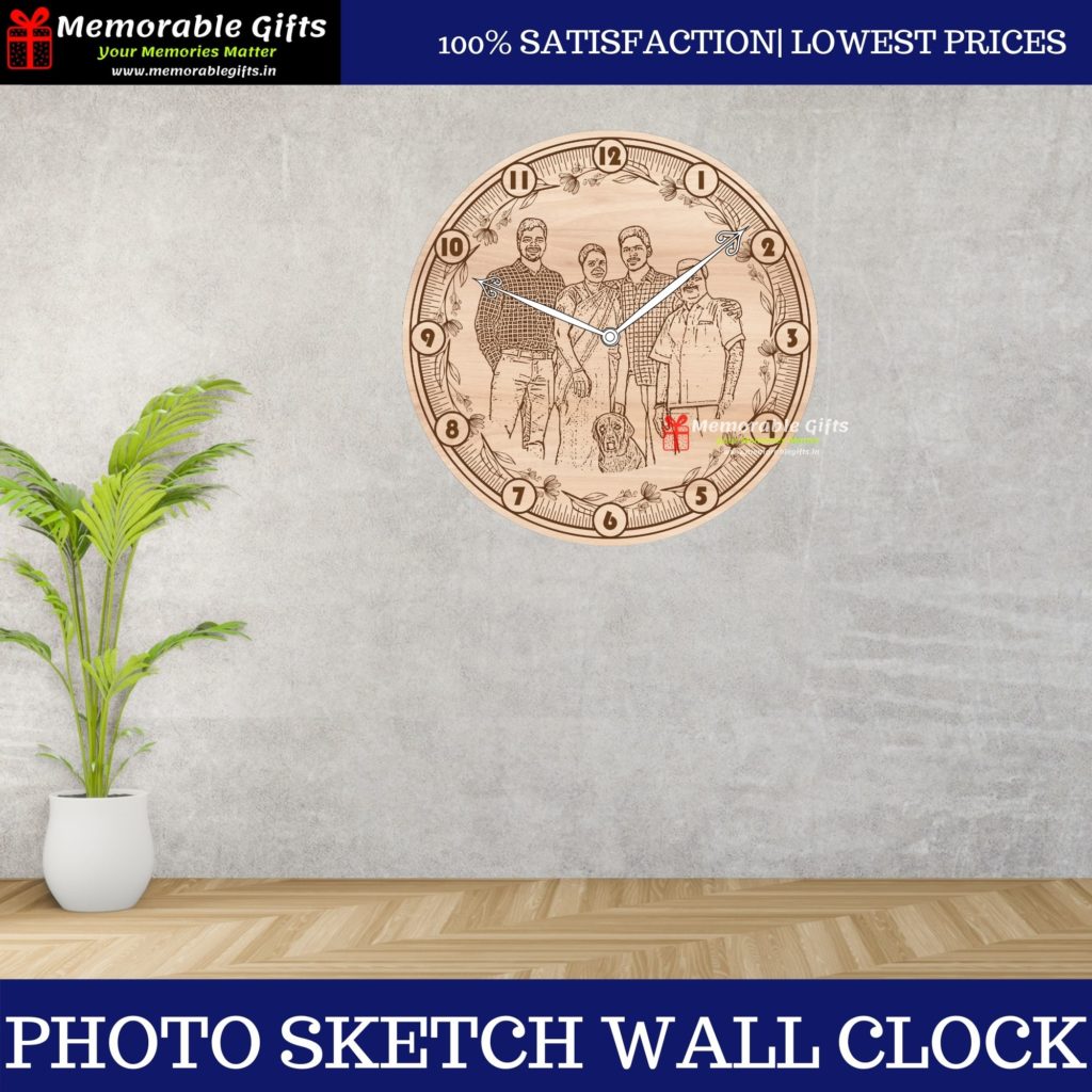 Photo Sketch Wall Clock