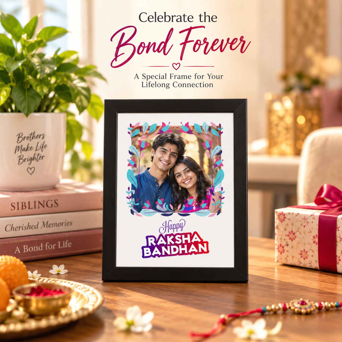 Rakshabandhan Frame Rectangular For Rakhi