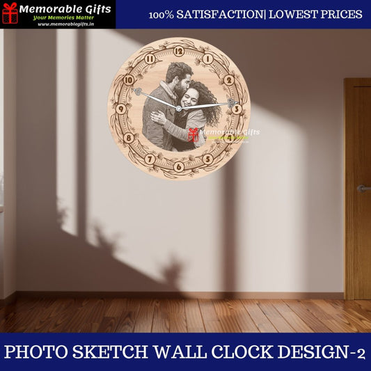 Photo Sketch Wall Clock Design-2