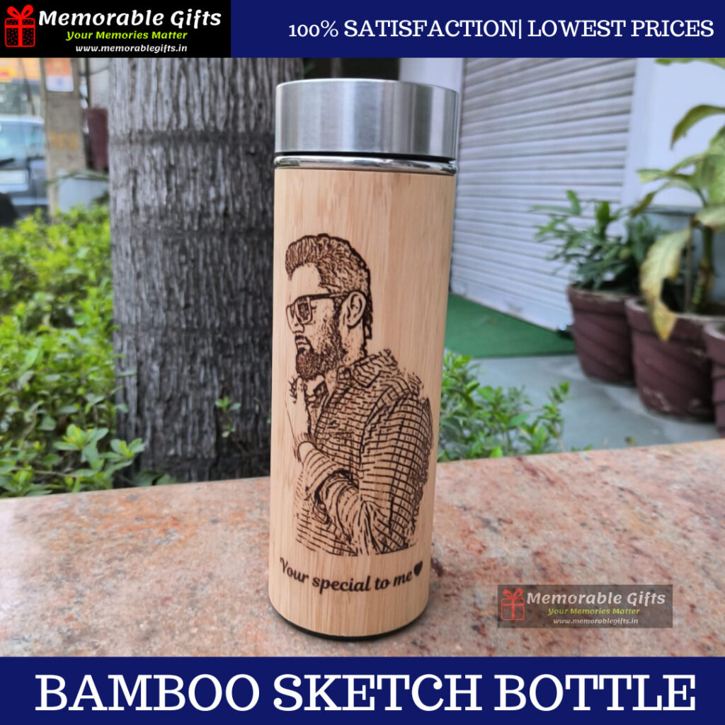 Giftiliya Bamboo Sketch Bottle