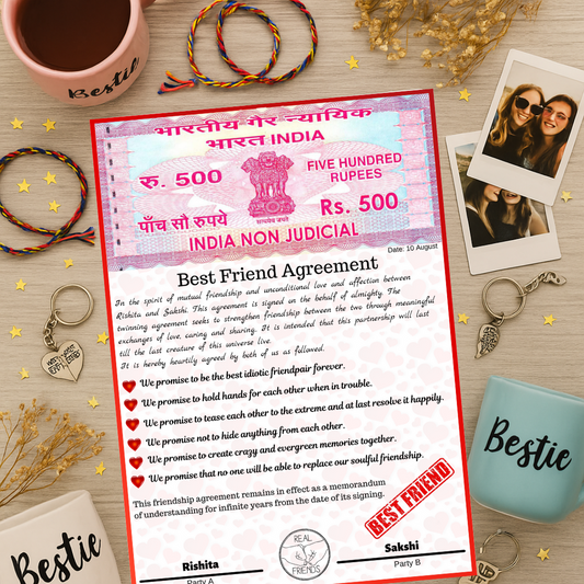 Giftiliya Best Friend Agreement Laminated