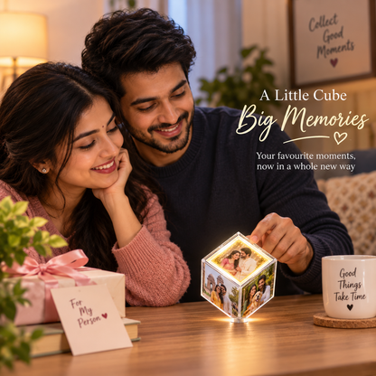 Personalised Rotating Cube With Led