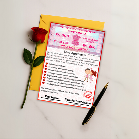 Giftiliya Love Agreement Laminated