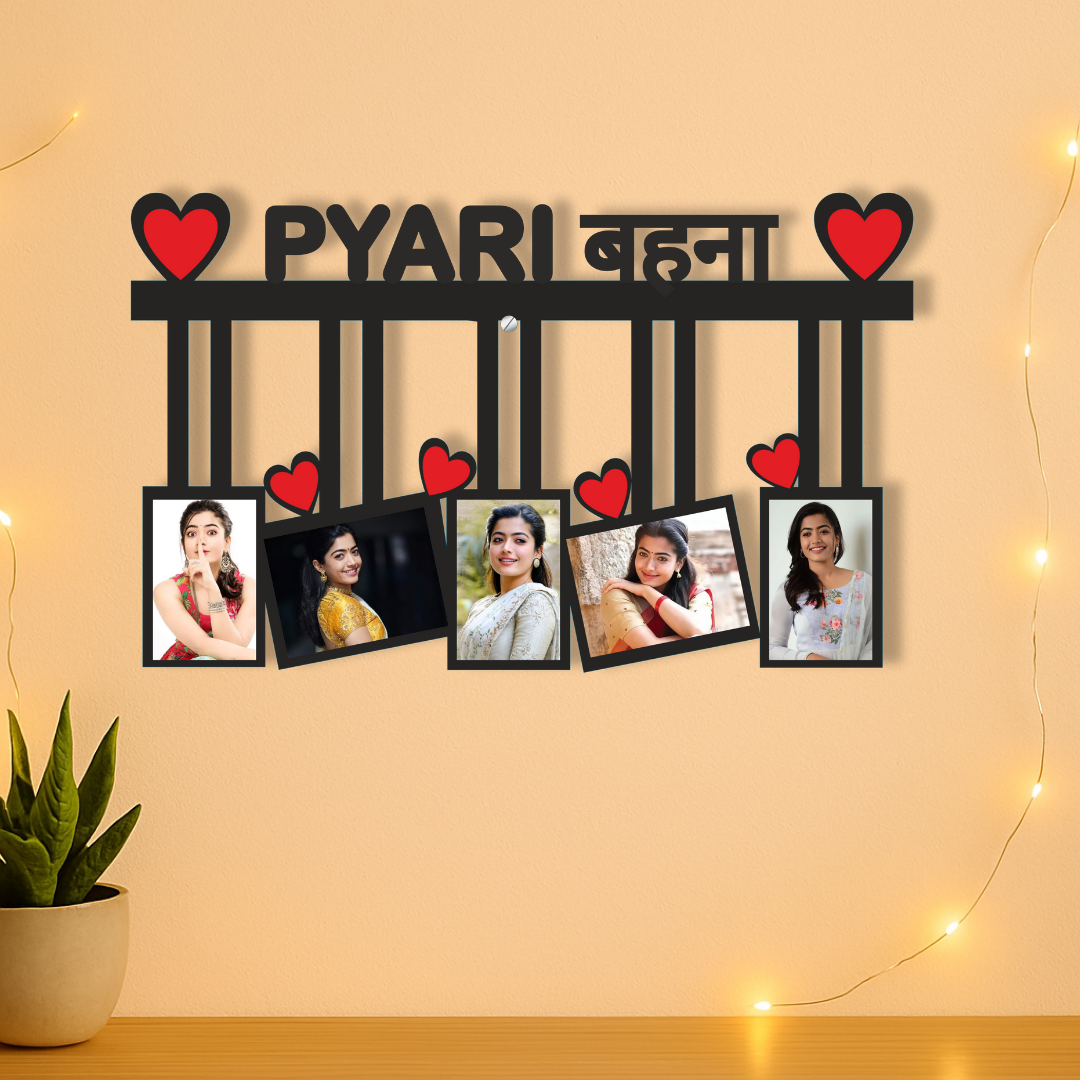 Sister Wall Frame With 5 Pictures Rakhi