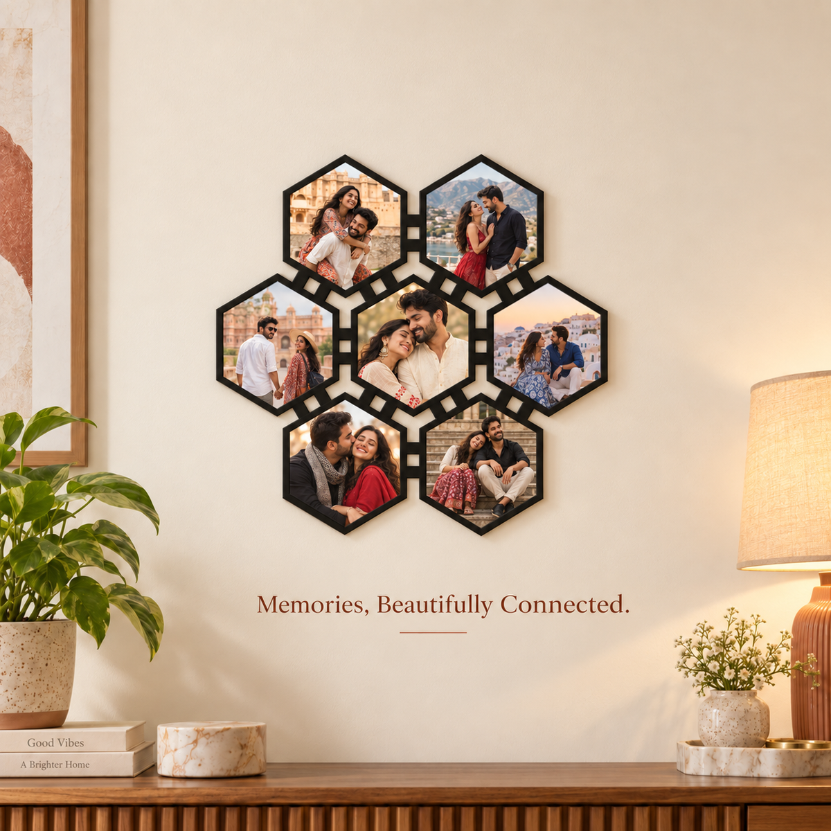 Hexagonal Collage Wall Frame 14x14 inches