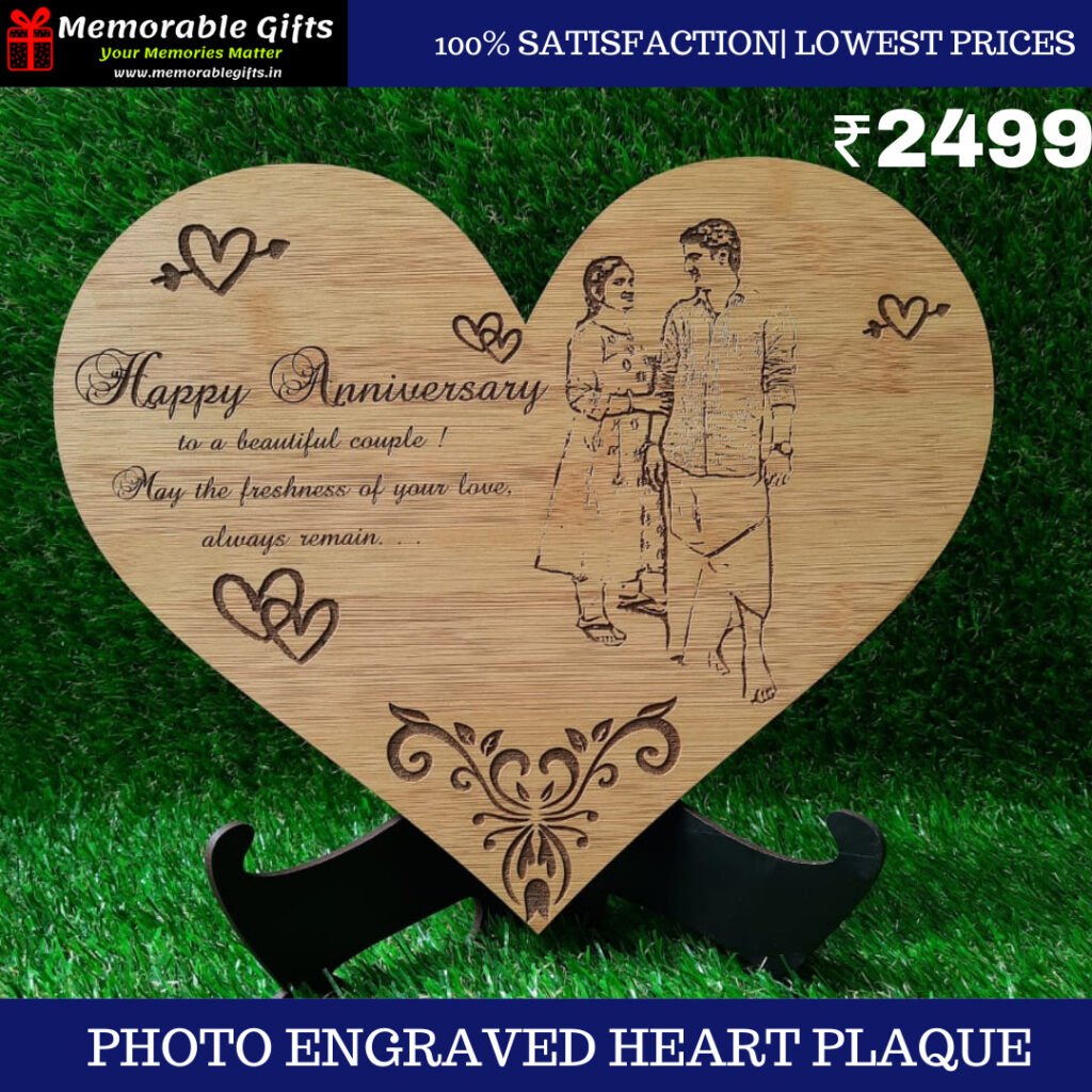 PHOTO ENGRAVED HEART PLAQUE