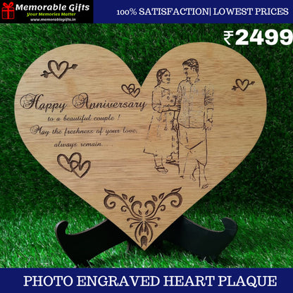 PHOTO ENGRAVED HEART PLAQUE