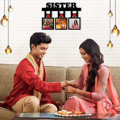 Sister Wall Frame With 3 Pictures Rakhi