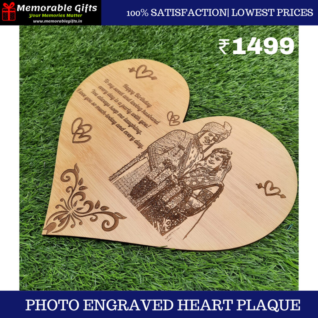 PHOTO ENGRAVED HEART PLAQUE