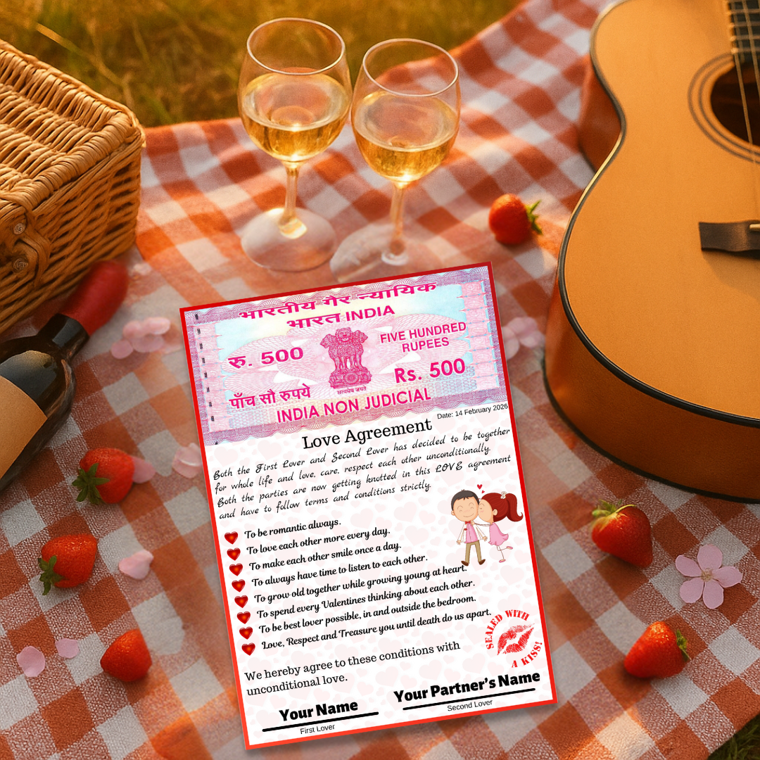 Giftiliya Love Agreement Laminated