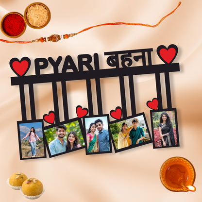 Sister Wall Frame With 5 Pictures Rakhi
