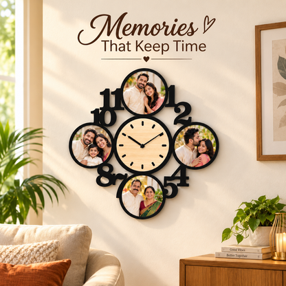 4 Pictures Wall Clock