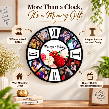 9 PICTURES CLOCK