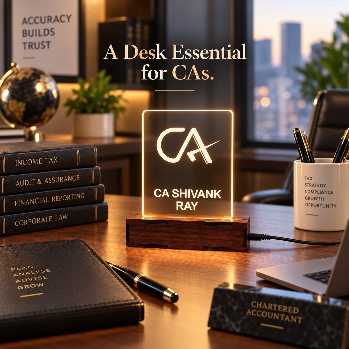 Giftiliya Personalized CA LED Table Lamp Gift for CA