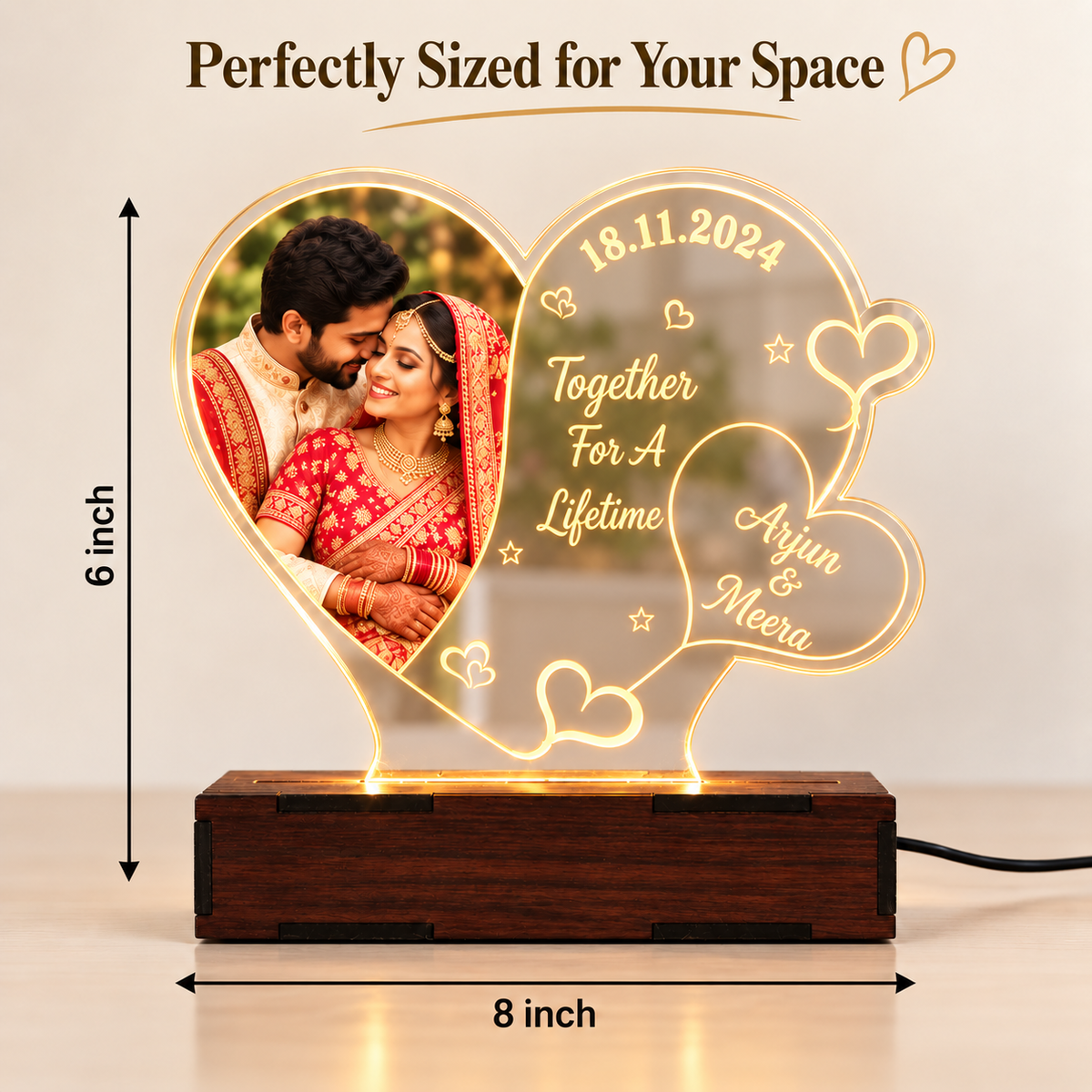 Couple Heart LED Table Top