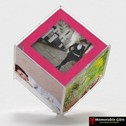 Personalised Rotating Cube With Led