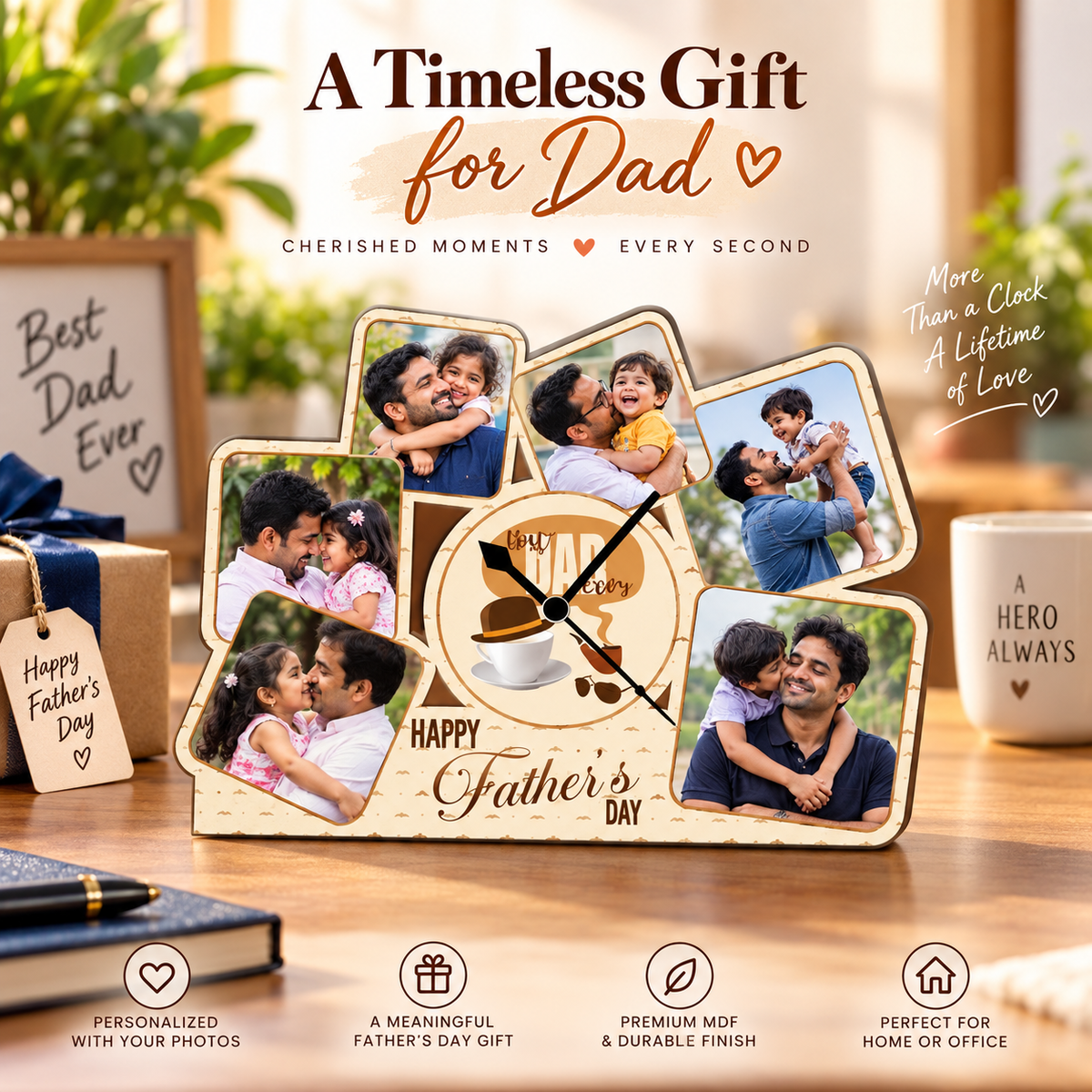 MDF Clock For Father's Day