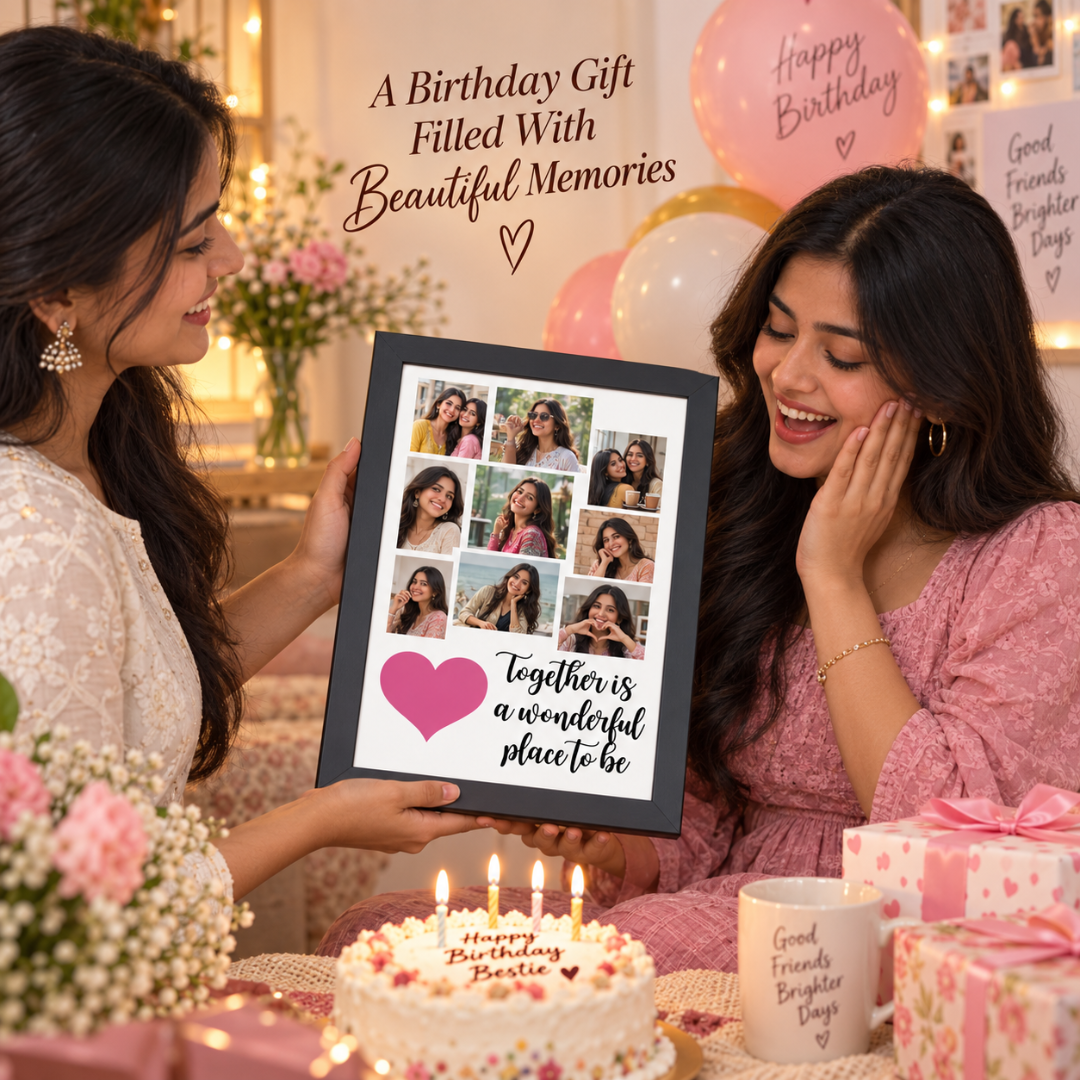 Personalized 9 pictures frame as a birthday gift