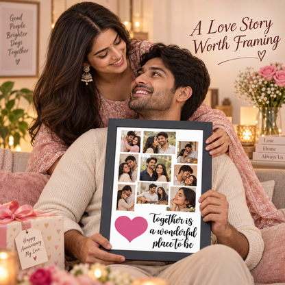 Personalized 9 pictures frame as a romantic couple gift