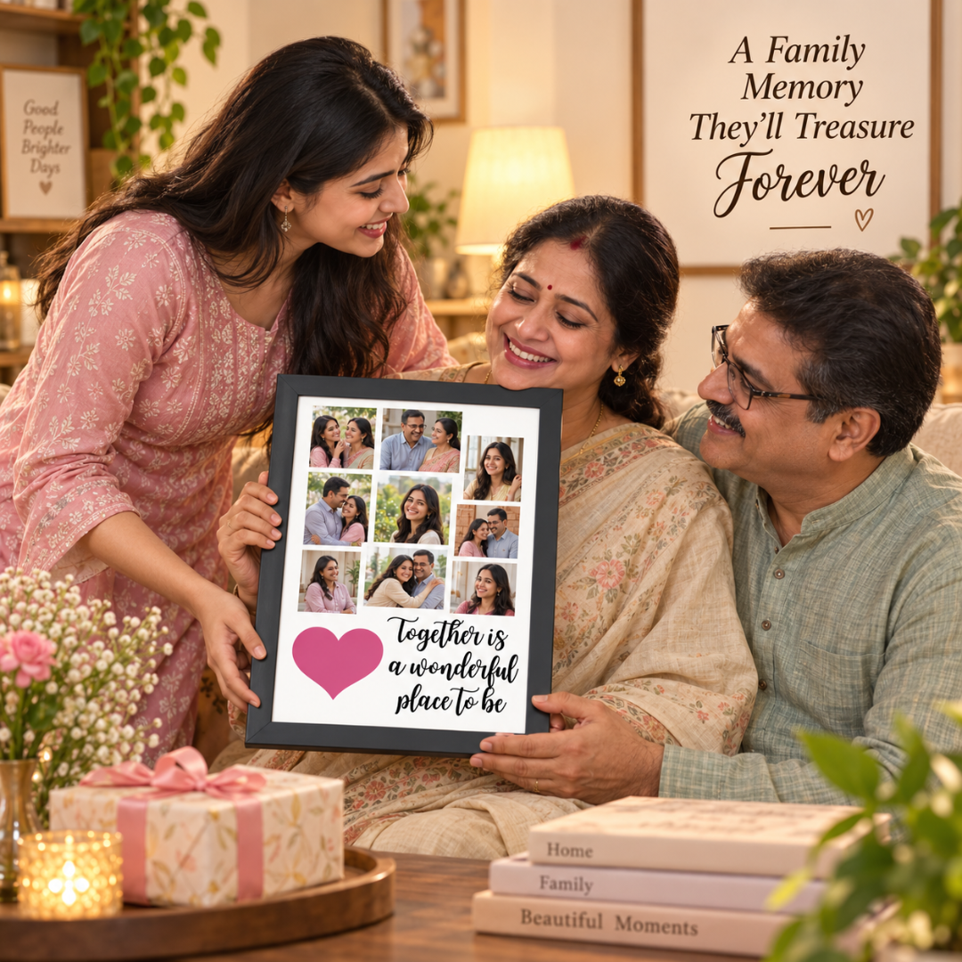 Personalized 9 pictures frame as a family memory gift