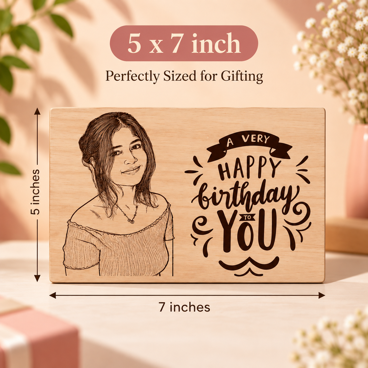 Giftiliya Wooden Portrait Birthday