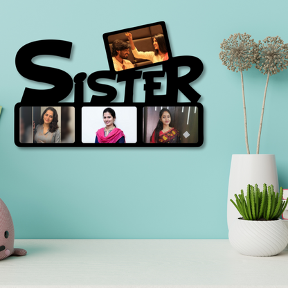 Sister Wall Hanging With 4 Pictures For Rakhi